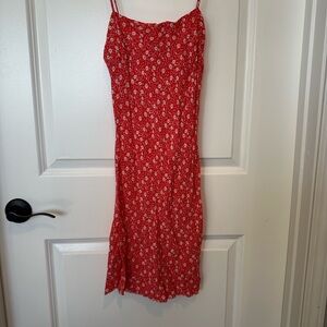 Skylar + Madison Red Floral Spaghetti Strap Dress